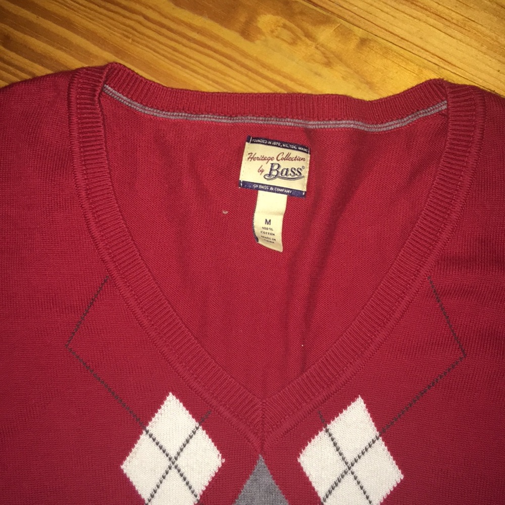 Red Argyll Pattern Sweater - image 2